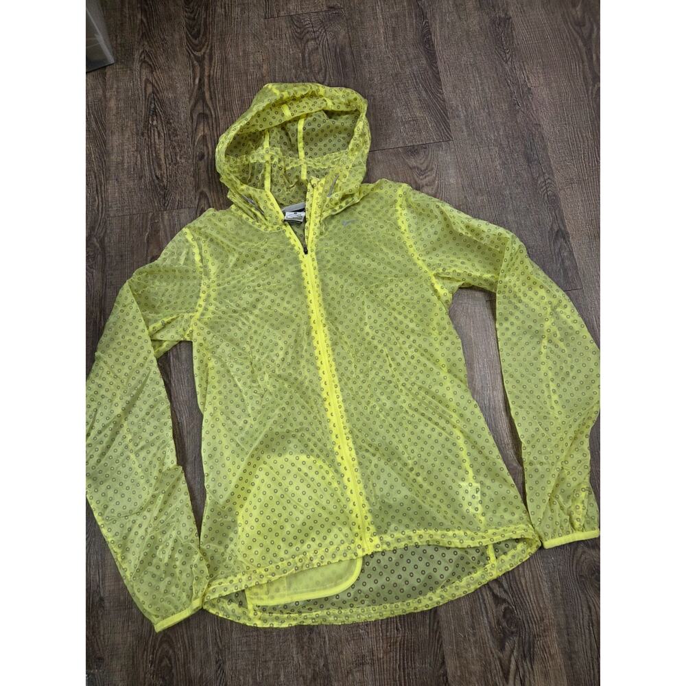 Nike Running Windbreaker Jacket Neon Reflect Volt Dots Hooded Zip 451398 Small